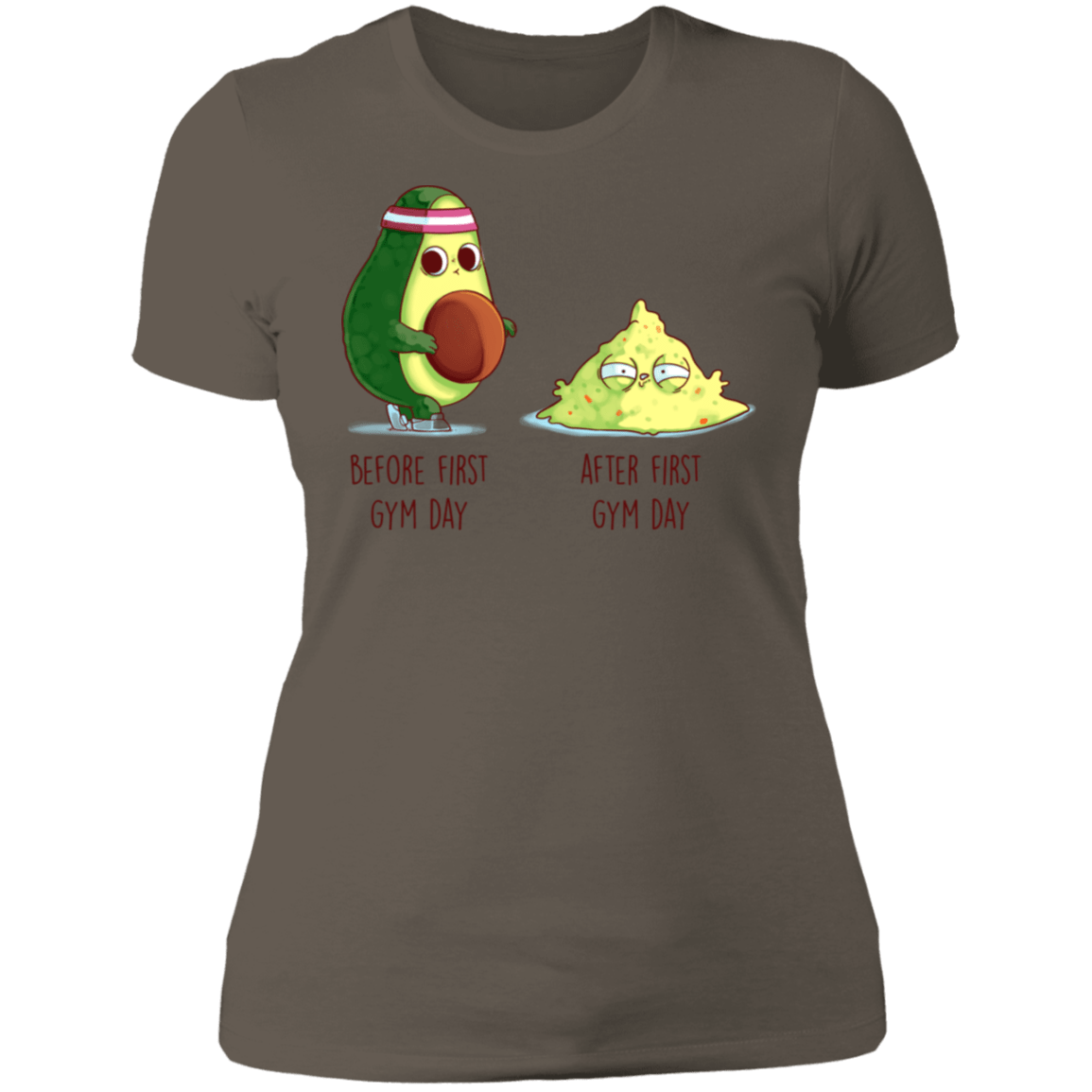 T-Shirts Warm Grey / S First Gym Day Avocado Women's Premium T-Shirt