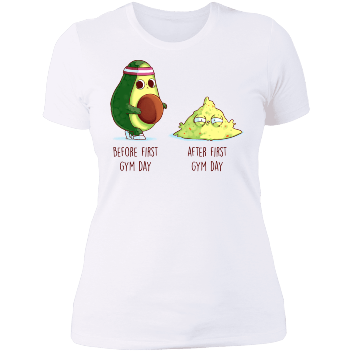 T-Shirts White / S First Gym Day Avocado Women's Premium T-Shirt