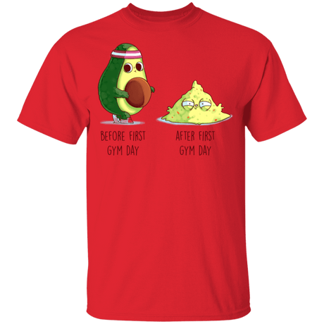 T-Shirts Red / YXS First Gym Day Avocado Youth T-Shirt