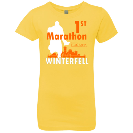 T-Shirts Vibrant Yellow / YXS First marathon Girls Premium T-Shirt
