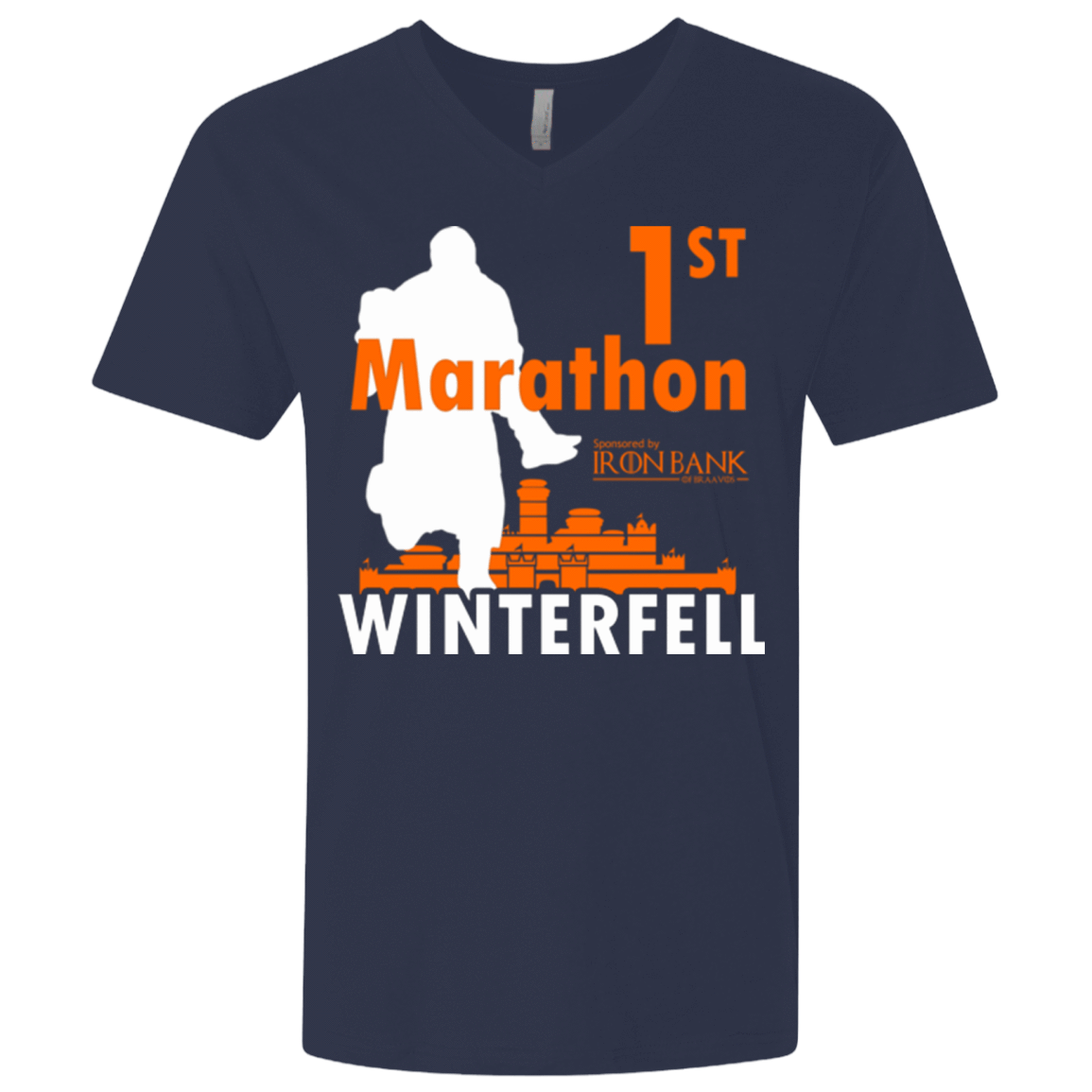 T-Shirts Midnight Navy / X-Small First marathon Men's Premium V-Neck