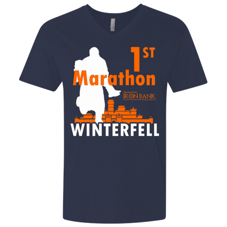 T-Shirts Midnight Navy / X-Small First marathon Men's Premium V-Neck