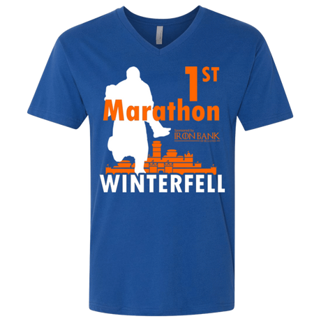 T-Shirts Royal / X-Small First marathon Men's Premium V-Neck