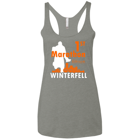 T-Shirts Venetian Grey / X-Small First marathon Women's Triblend Racerback Tank