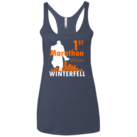 T-Shirts Vintage Navy / X-Small First marathon Women's Triblend Racerback Tank