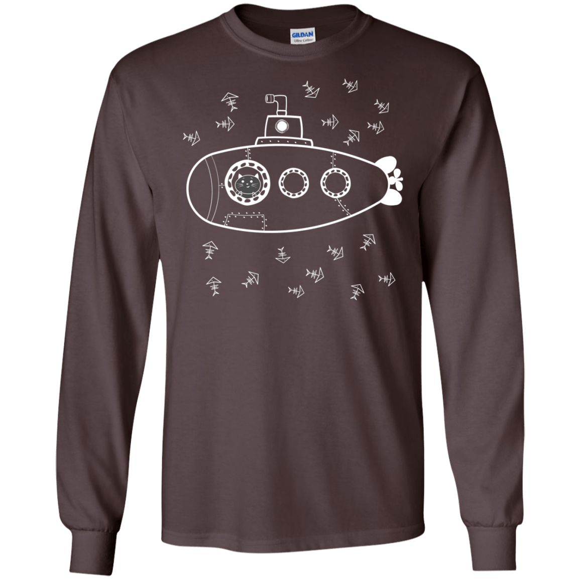 T-Shirts Dark Chocolate / S Fish Watching Men's Long Sleeve T-Shirt