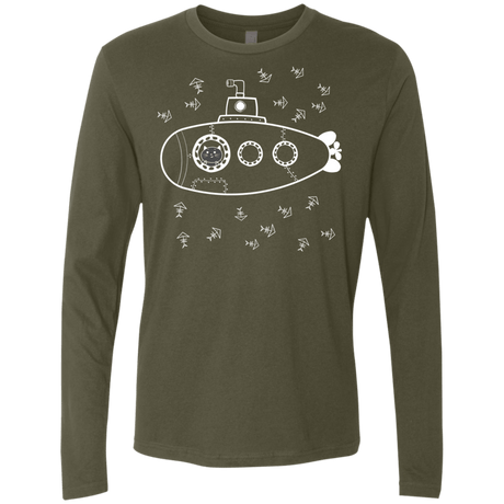 T-Shirts Military Green / S Fish Watching Men's Premium Long Sleeve