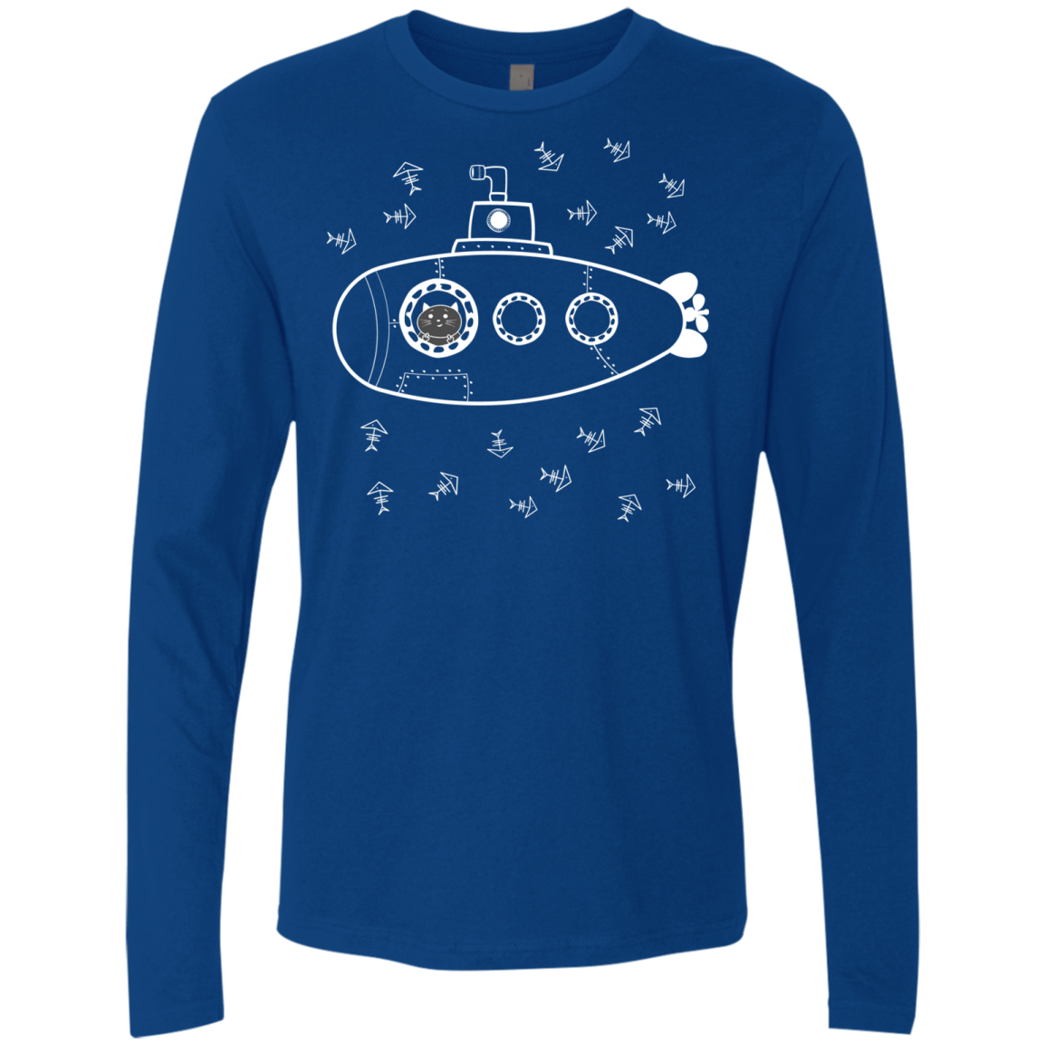 T-Shirts Royal / S Fish Watching Men's Premium Long Sleeve