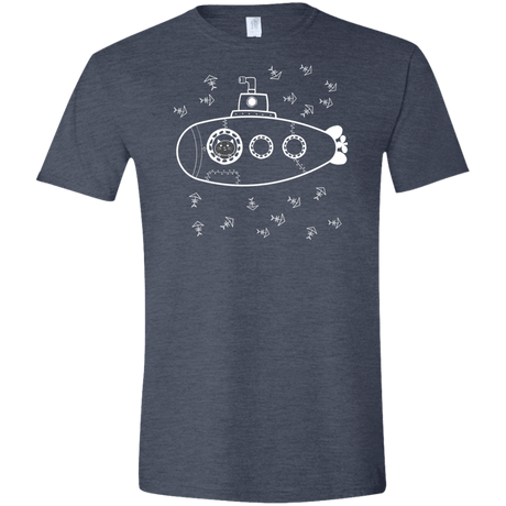 T-Shirts Heather Navy / S Fish Watching Men's Semi-Fitted Softstyle