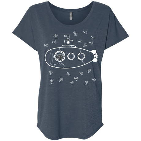 T-Shirts Indigo / X-Small Fish Watching Triblend Dolman Sleeve