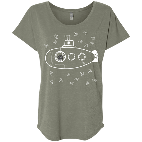 T-Shirts Venetian Grey / X-Small Fish Watching Triblend Dolman Sleeve