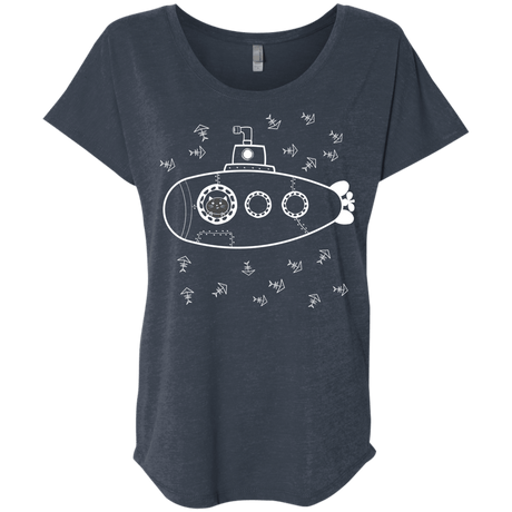 T-Shirts Vintage Navy / X-Small Fish Watching Triblend Dolman Sleeve