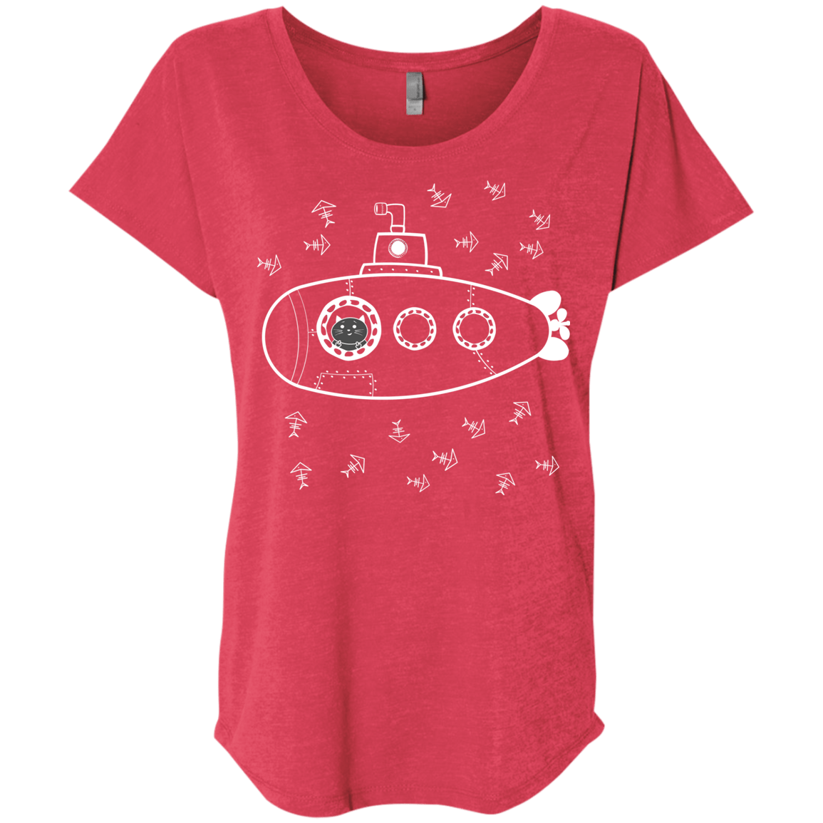 T-Shirts Vintage Red / X-Small Fish Watching Triblend Dolman Sleeve