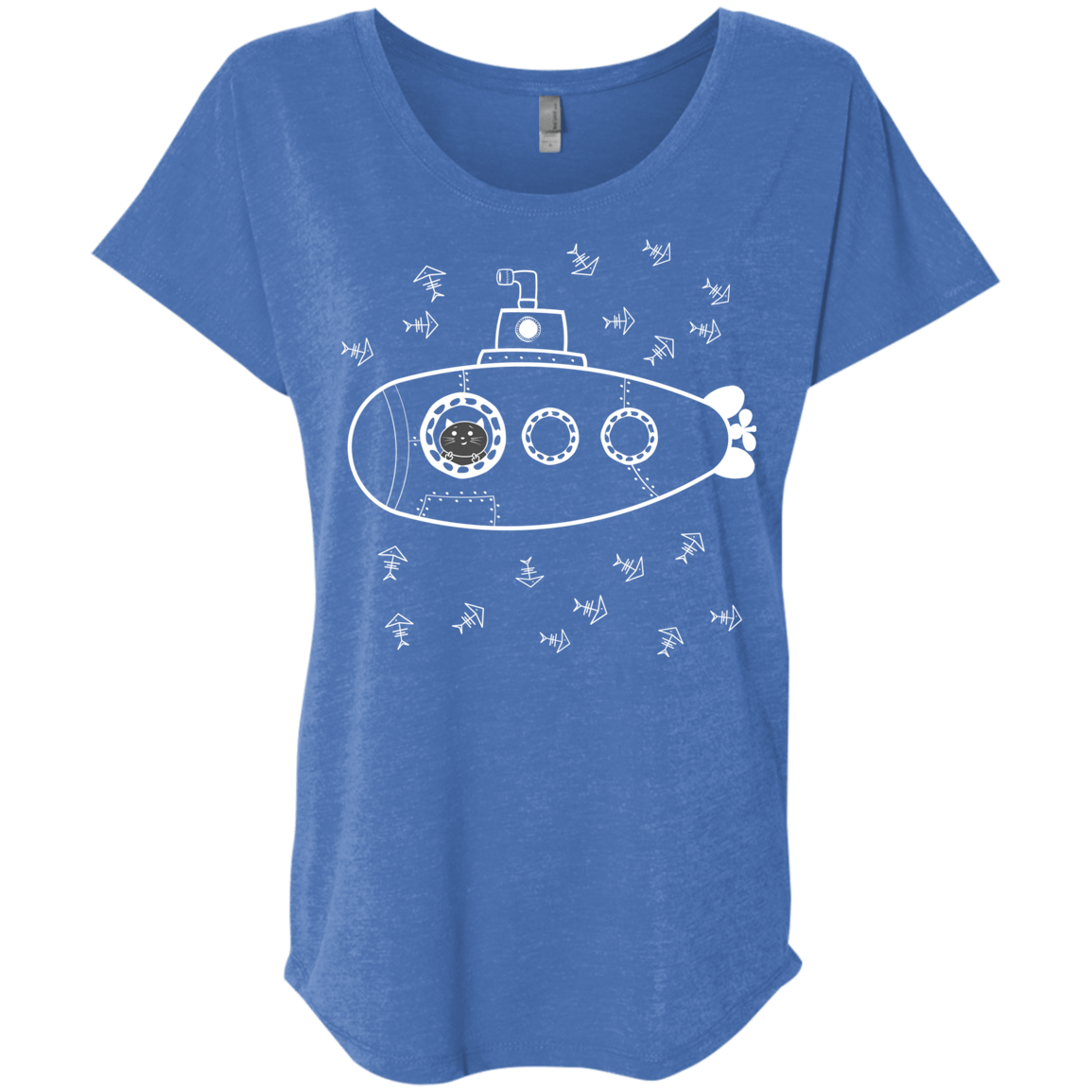 T-Shirts Vintage Royal / X-Small Fish Watching Triblend Dolman Sleeve