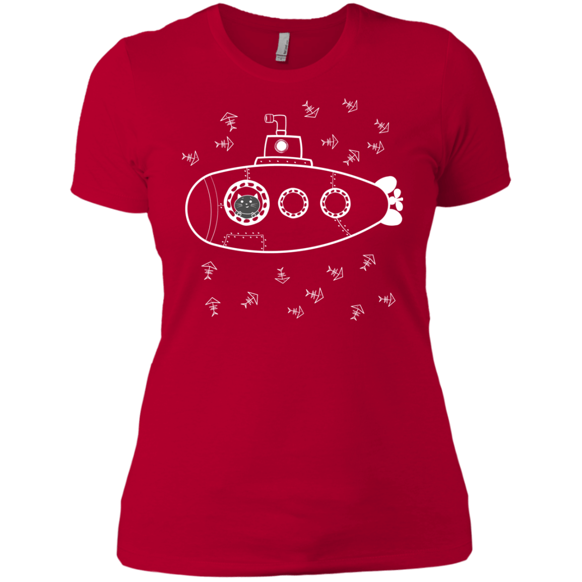 T-Shirts Red / X-Small Fish Watching Women's Premium T-Shirt
