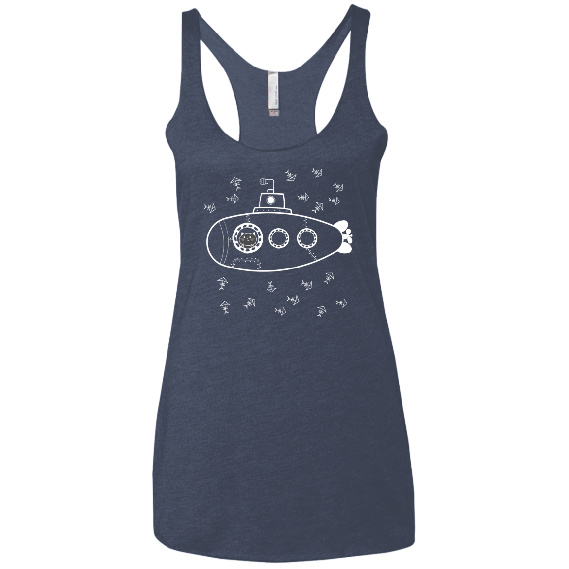 T-Shirts Vintage Navy / X-Small Fish Watching Women's Triblend Racerback Tank