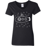 T-Shirts Black / S Fish Watching Women's V-Neck T-Shirt