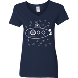 T-Shirts Navy / S Fish Watching Women's V-Neck T-Shirt