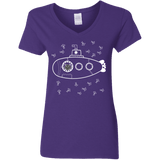 T-Shirts Purple / S Fish Watching Women's V-Neck T-Shirt