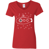 T-Shirts Red / S Fish Watching Women's V-Neck T-Shirt