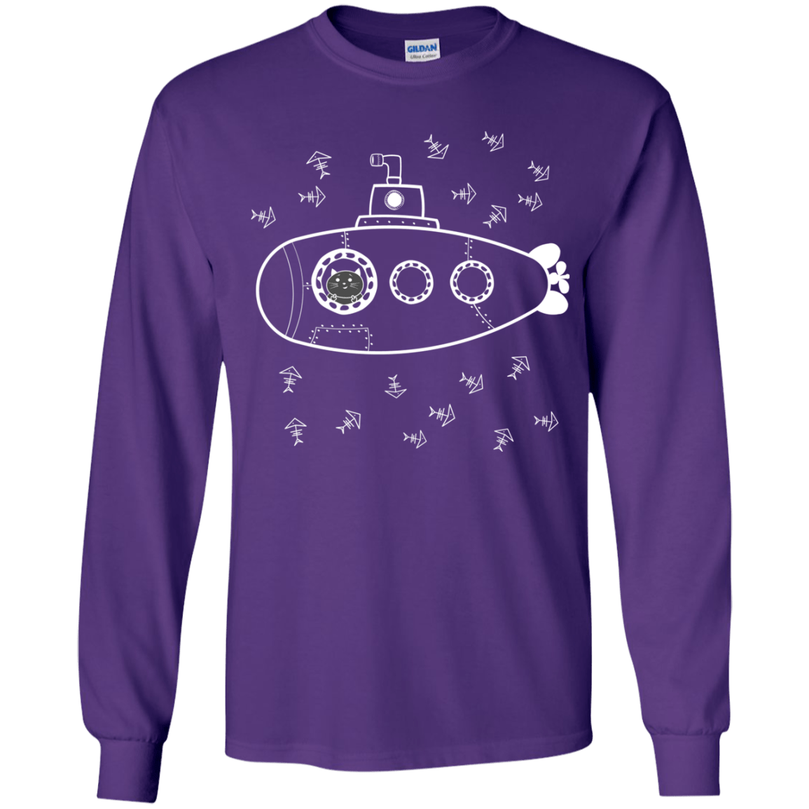 T-Shirts Purple / YS Fish Watching Youth Long Sleeve T-Shirt