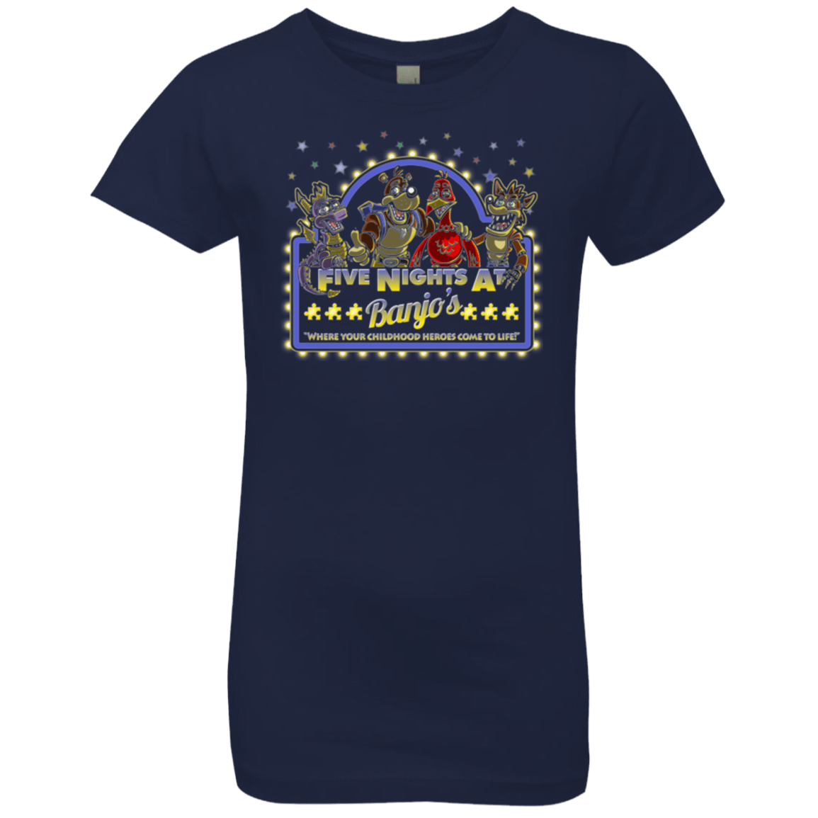 T-Shirts Midnight Navy / YXS Five Nights at Banjos Girls Premium T-Shirt