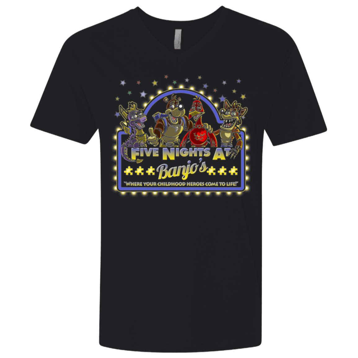 T-Shirts Black / X-Small Five Nights at Banjos Men's Premium V-Neck