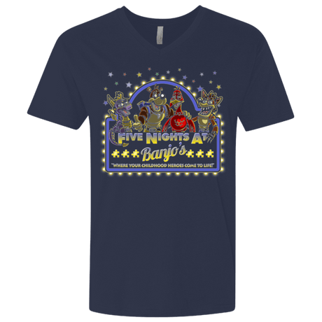 T-Shirts Midnight Navy / X-Small Five Nights at Banjos Men's Premium V-Neck