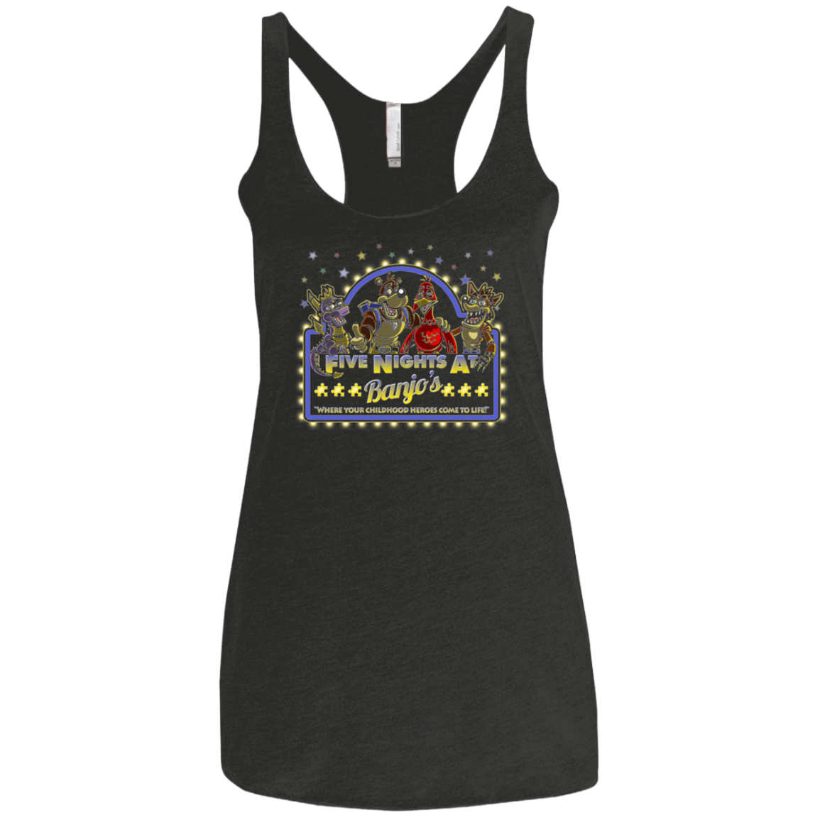 T-Shirts Vintage Black / X-Small Five Nights at Banjos Women's Triblend Racerback Tank