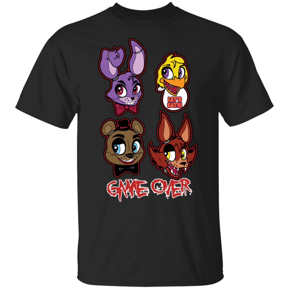 T-Shirts Black / S Five Nights at Freddys Game Over T-Shirt