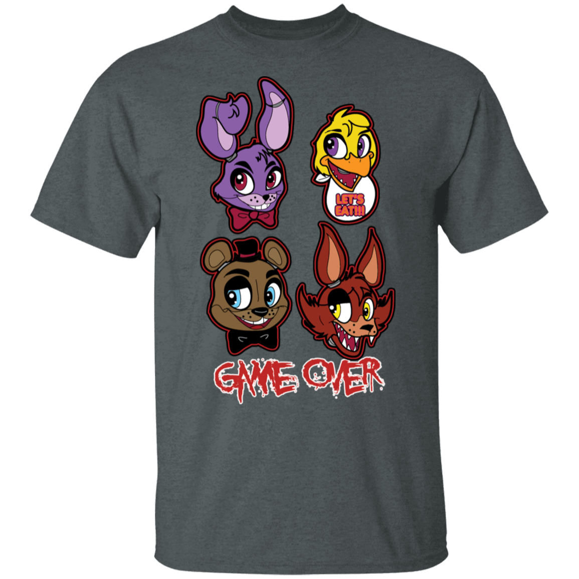 T-Shirts Dark Heather / S Five Nights at Freddys Game Over T-Shirt