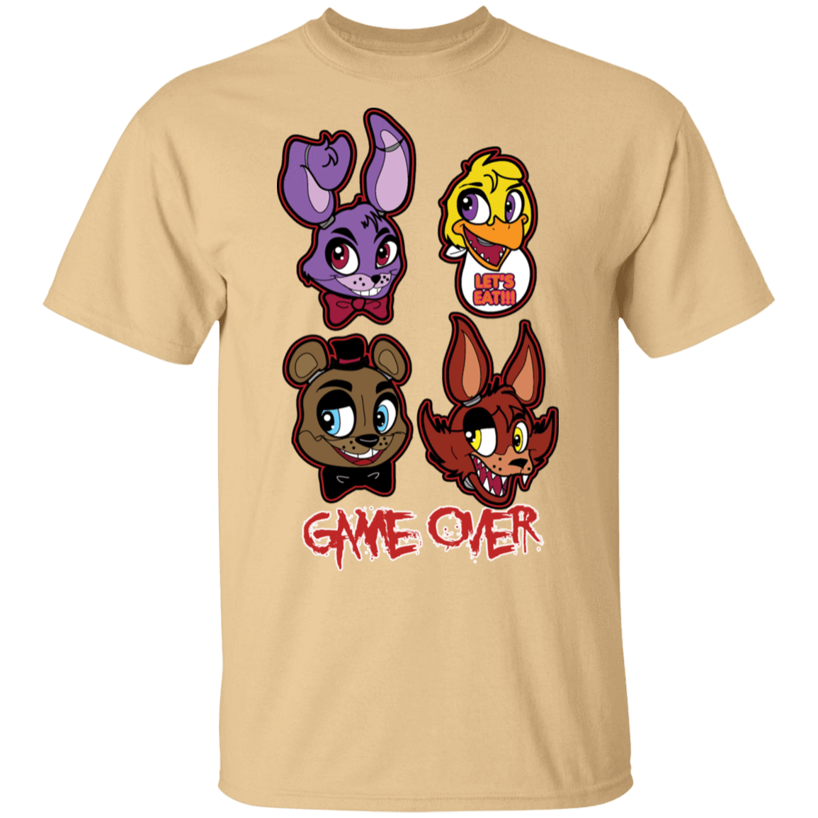 T-Shirts Vegas Gold / S Five Nights at Freddys Game Over T-Shirt