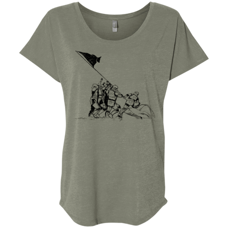 T-Shirts Venetian Grey / X-Small Flags Of Our Emperor Triblend Dolman Sleeve