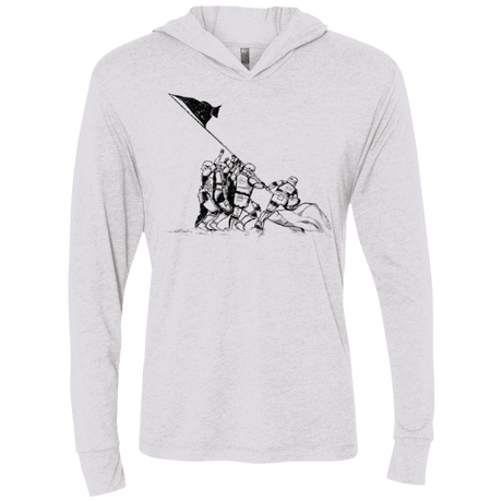 T-Shirts Heather White / X-Small Flags Of Our Emperor Triblend Long Sleeve Hoodie Tee