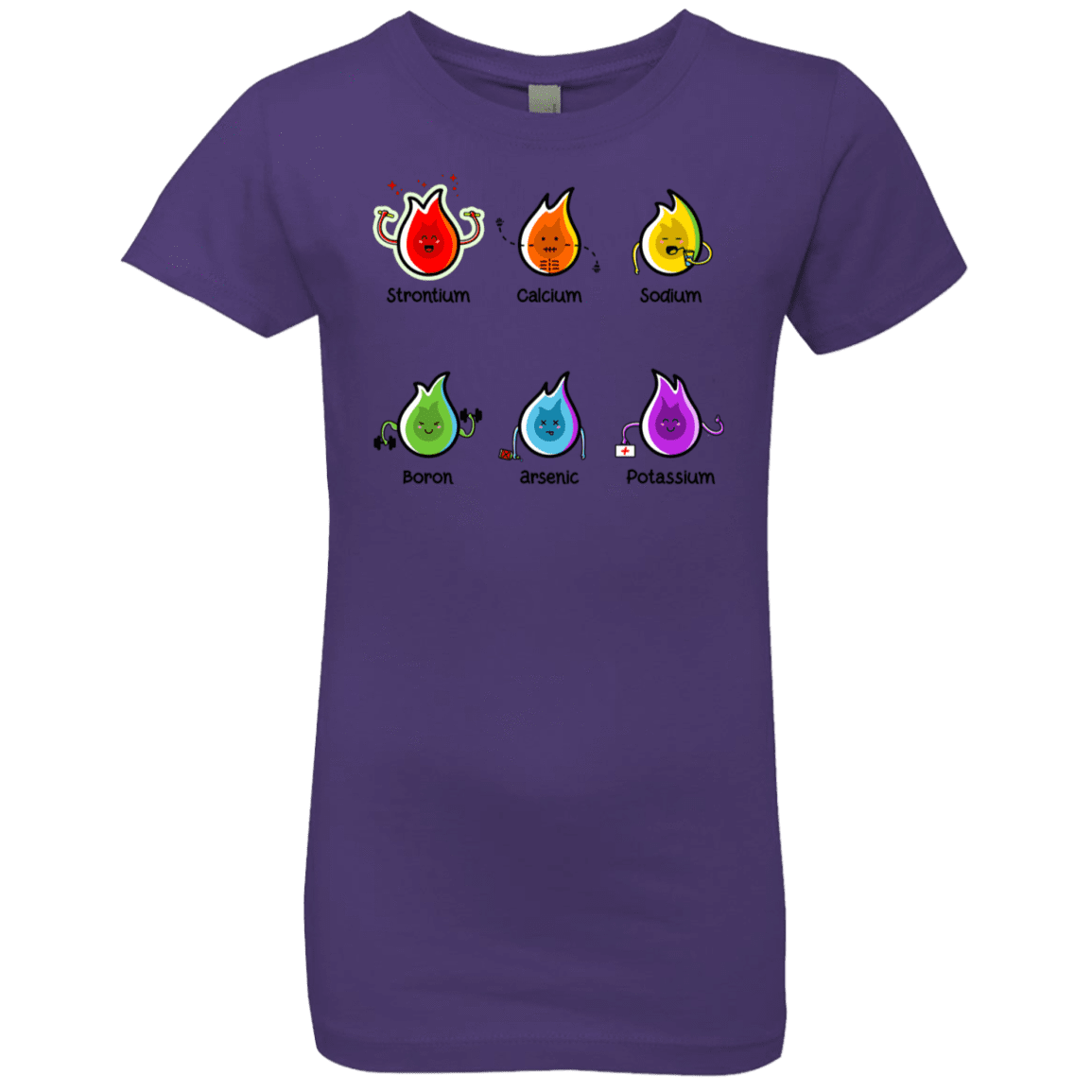 T-Shirts Purple Rush / YXS Flaming Elements Science Girls Premium T-Shirt
