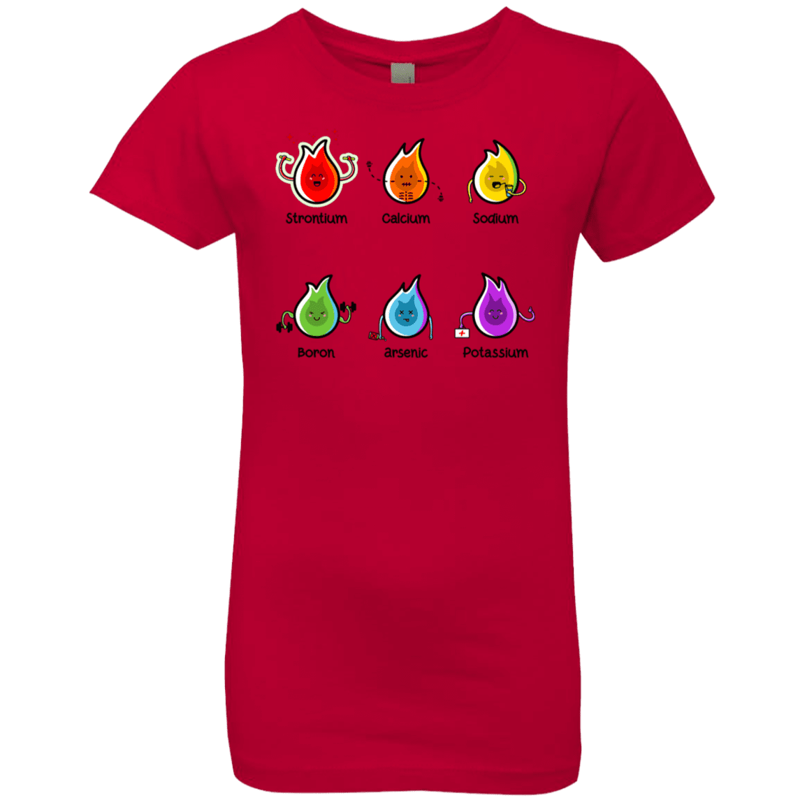 T-Shirts Red / YXS Flaming Elements Science Girls Premium T-Shirt