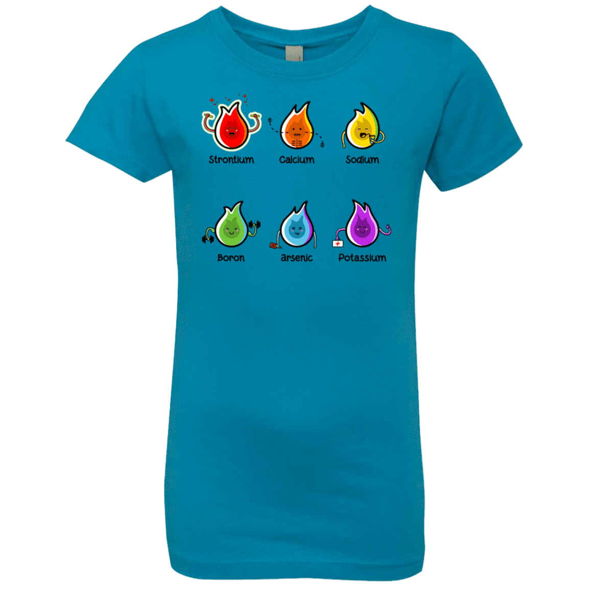 T-Shirts Turquoise / YXS Flaming Elements Science Girls Premium T-Shirt