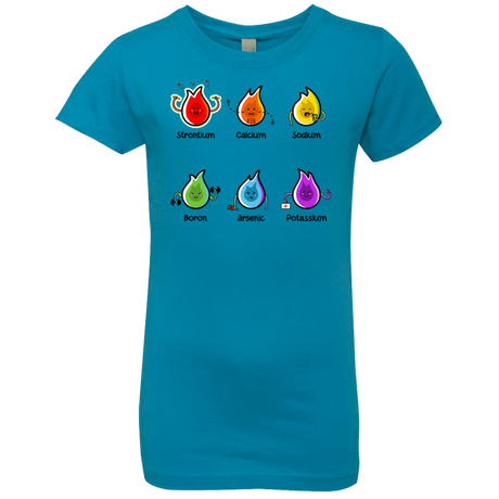 T-Shirts Turquoise / YXS Flaming Elements Science Girls Premium T-Shirt