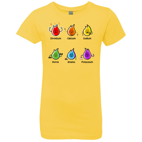 T-Shirts Vibrant Yellow / YXS Flaming Elements Science Girls Premium T-Shirt