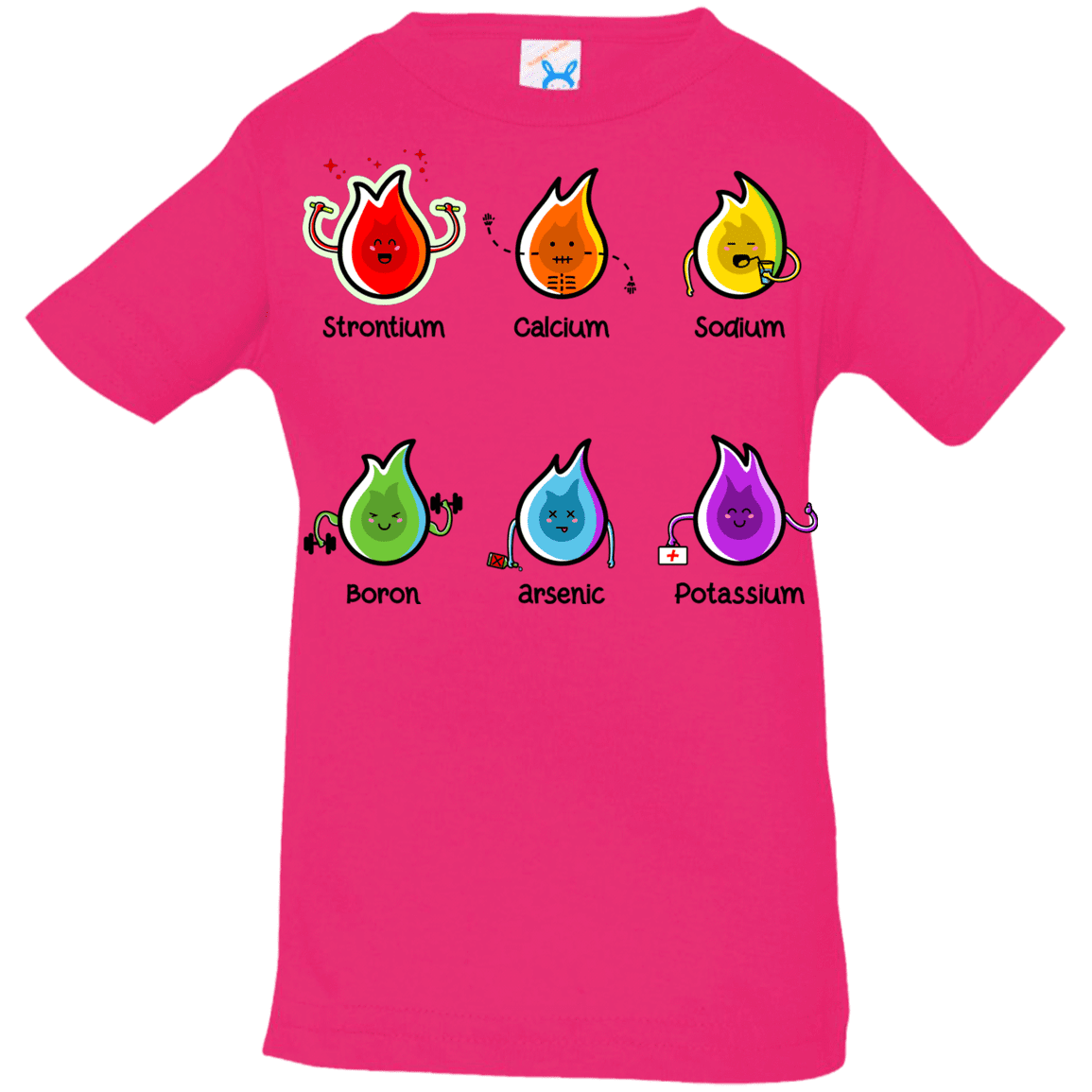 T-Shirts Hot Pink / 6 Months Flaming Elements Science Infant Premium T-Shirt