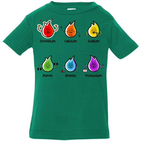 T-Shirts Kelly / 6 Months Flaming Elements Science Infant Premium T-Shirt