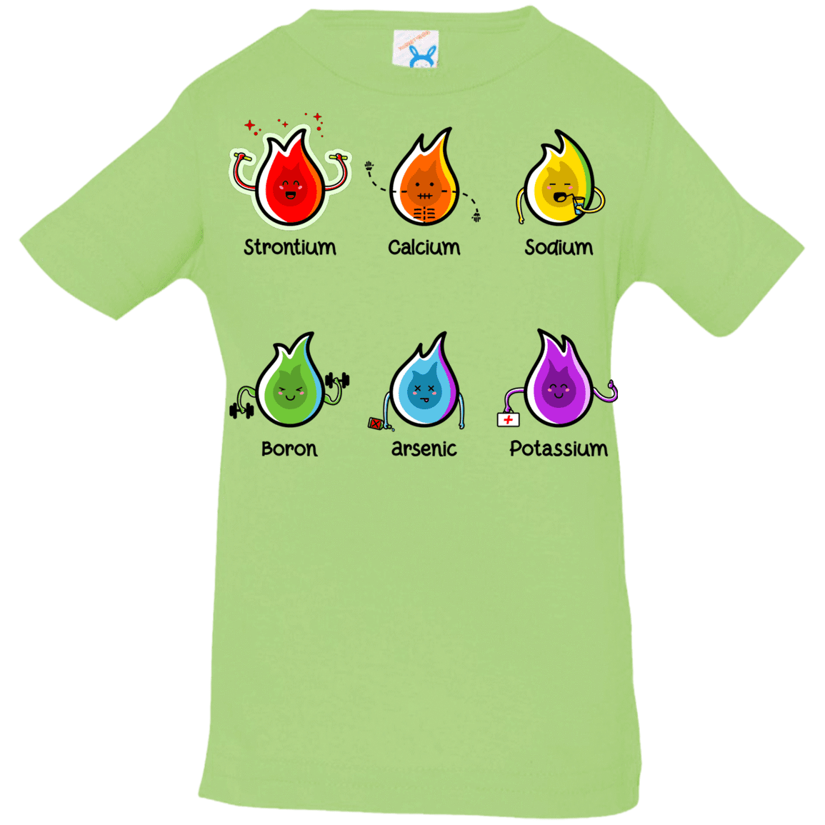 T-Shirts Key Lime / 6 Months Flaming Elements Science Infant Premium T-Shirt