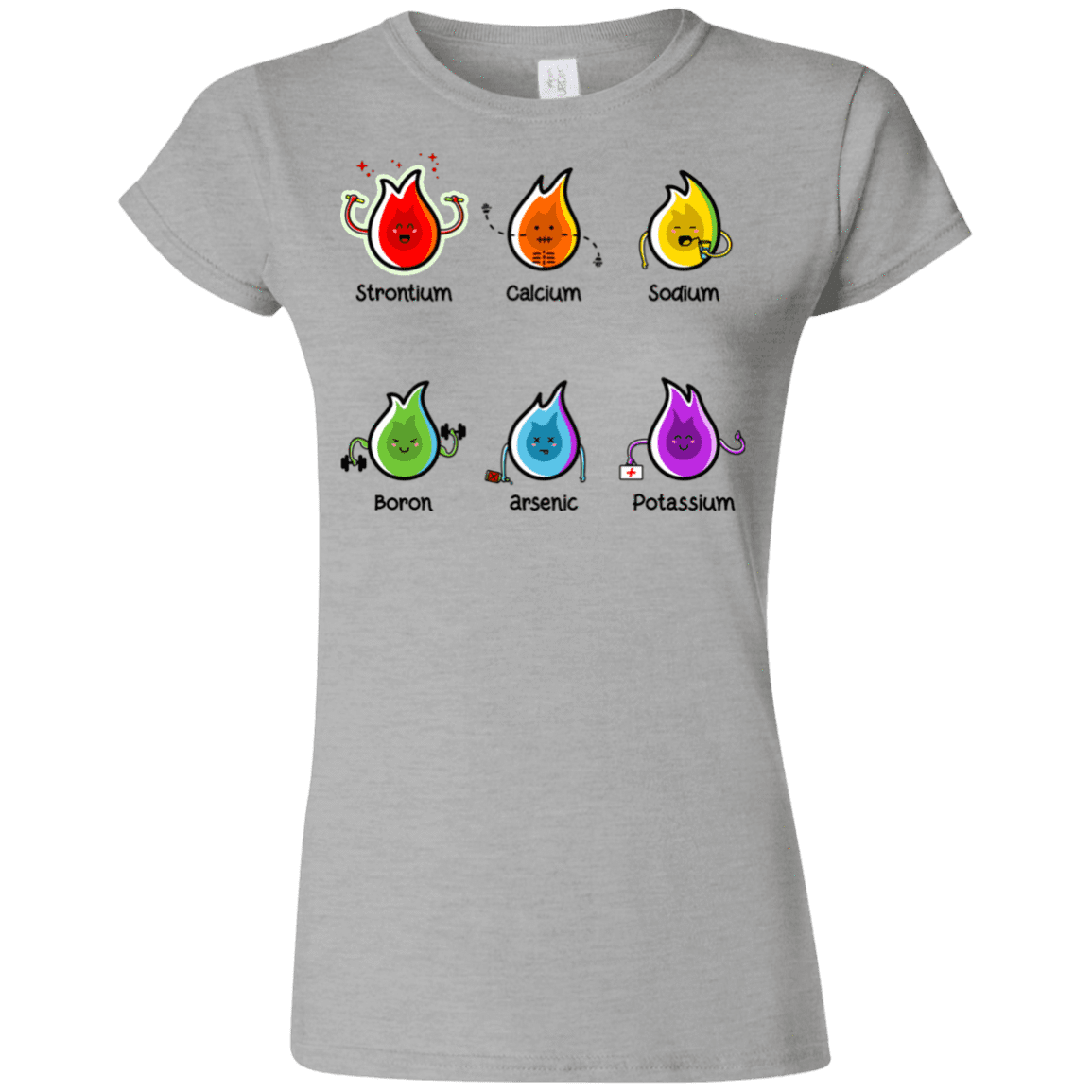 T-Shirts Sport Grey / S Flaming Elements Science Junior Slimmer-Fit T-Shirt