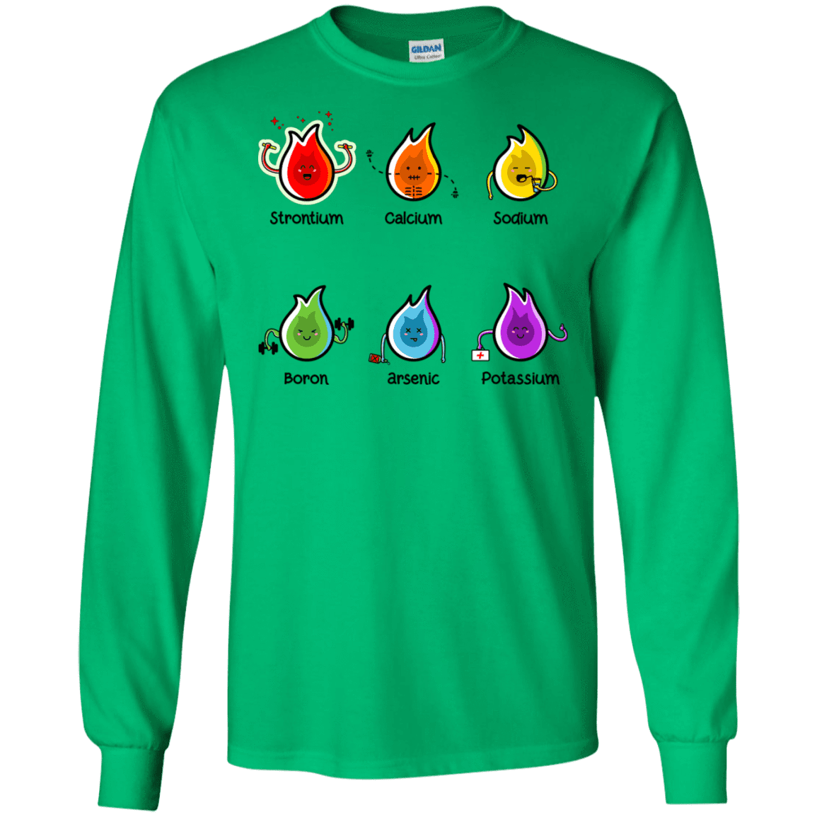 T-Shirts Irish Green / S Flaming Elements Science Men's Long Sleeve T-Shirt