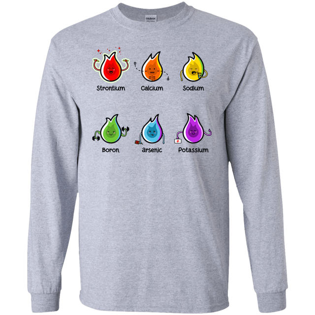 T-Shirts Sport Grey / S Flaming Elements Science Men's Long Sleeve T-Shirt