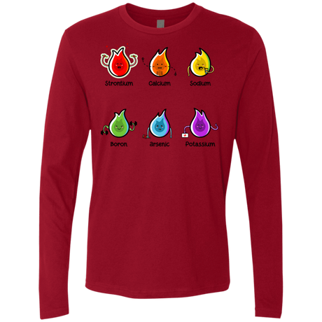 T-Shirts Cardinal / S Flaming Elements Science Men's Premium Long Sleeve