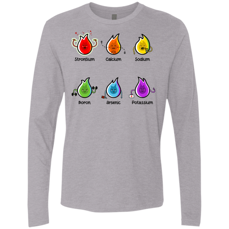 T-Shirts Heather Grey / S Flaming Elements Science Men's Premium Long Sleeve