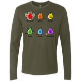 T-Shirts Military Green / S Flaming Elements Science Men's Premium Long Sleeve