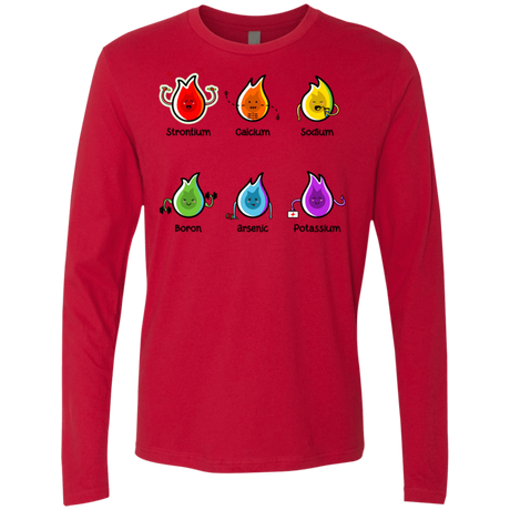 T-Shirts Red / S Flaming Elements Science Men's Premium Long Sleeve