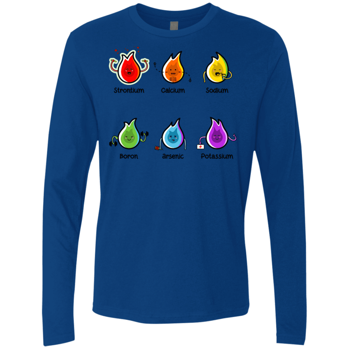 T-Shirts Royal / S Flaming Elements Science Men's Premium Long Sleeve